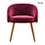 Luxurious Bordeaux Velvet Armchair 3D model small image 3