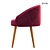 Luxurious Bordeaux Velvet Armchair 3D model small image 4