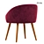 Luxurious Bordeaux Velvet Armchair 3D model small image 5