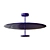 Sleek LED Metal Ceiling Lamp 3D model small image 2