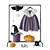 Spooky Halloween Clothing Set 3D model small image 1