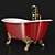 Sleek Metal Clawfoot Bathtub 3D model small image 2