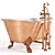 Sleek Metal Clawfoot Bathtub 3D model small image 11