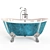 Sleek Metal Clawfoot Bathtub 3D model small image 14