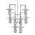 Bronze Industrial Pendant Chandelier 3D model small image 2