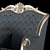 Elegant Rococo Armchair 3D model small image 2