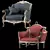 Elegant Rococo Armchair 3D model small image 7