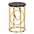 Elegant Black Marble Round End Table 3D model small image 1