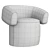 Ruff Swivel Small Armchair: Premium Comfort in Compact Design 3D model small image 5