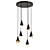 Lucio Black and Gold Chandelier 3D model small image 1