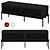 Contemporary Black Oak Sideboard | Elegant Rose and Grey 3D model small image 1