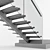 Sleek Modern Staircase Design 3D model small image 6