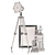 Industrial Loft Lamp & Chair Set 3D model small image 3