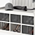 Modern Coat Rack and Shoe Bench Combo 3D model small image 4