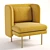 Elegant Velvet Lounge Chair 3D model small image 1