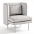 Elegant Velvet Lounge Chair 3D model small image 5