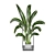 Rusty Concrete Pot with Indoor Plants - Set 124 3D model small image 4