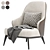 Elegant High-Back LESLIE Armchairs 3D model small image 1