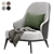 Elegant High-Back LESLIE Armchairs 3D model small image 2