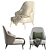 Elegant High-Back LESLIE Armchairs 3D model small image 4