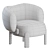 Elegant Moon Slipper Chair by Philippe Hurel 3D model small image 4