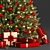 Holiday Joy: Golden & Red Christmas Tree 3D model small image 2