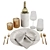 Elegant Stone Dinnerware Set 3D model small image 1