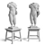 Classic Marble Man Torso Table 3D model small image 5