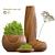 Rustic Wooden Vase Set 3D model small image 1