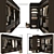 Modern Classic P-Shaped Wardrobe 3D model small image 1