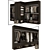 Modern Classic P-Shaped Wardrobe 3D model small image 2