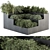 Modern Concrete Planter Set 3D model small image 1