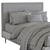 Roar Pleated Upholstered Bed 213 3D model small image 5
