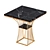 Modern Black Marble Side Table 3D model small image 1