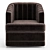 Daphne Chocolate Channel Tufted Swivel Chair 3D model small image 2