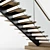 Sleek Modern Interior Staircase 3D model small image 5