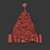  Festive Christmas Tree with Ornaments & Tiger Toy 3D model small image 4