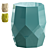 Teal Octagon Matrix Garden Stool 3D model small image 1