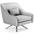 Elegant Paloma Velvet Swivel Chair 3D model small image 1