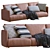 Sleek Leather Sofa: Ultimate Comfort & Style 3D model small image 1