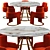 Modern ODISSEIA Chair with MITOS Table Set 3D model small image 3