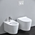 Title: TOTO Wall-Hung Toilet and Bidet 3D model small image 1