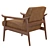 Stylish Mid-Century Upholstered Chair 3D model small image 2