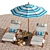 Seaside Oasis Outdoor Lounge Set 3D model small image 5