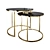 Marble Gold Coffee Table Set 3D model small image 1