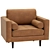 Sleek Charme Tan Sven Chair 3D model small image 6