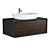 Elegante mobile bagno sospeso 90 cm in legno bosco e nero - Matilde 3D model small image 1