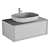 Elegante mobile bagno sospeso 90 cm in legno bosco e nero - Matilde 3D model small image 4