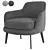 Sum Black Flax Armchair 3D model small image 2