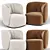 Modern Sipario Lounge Chair 3D model small image 2